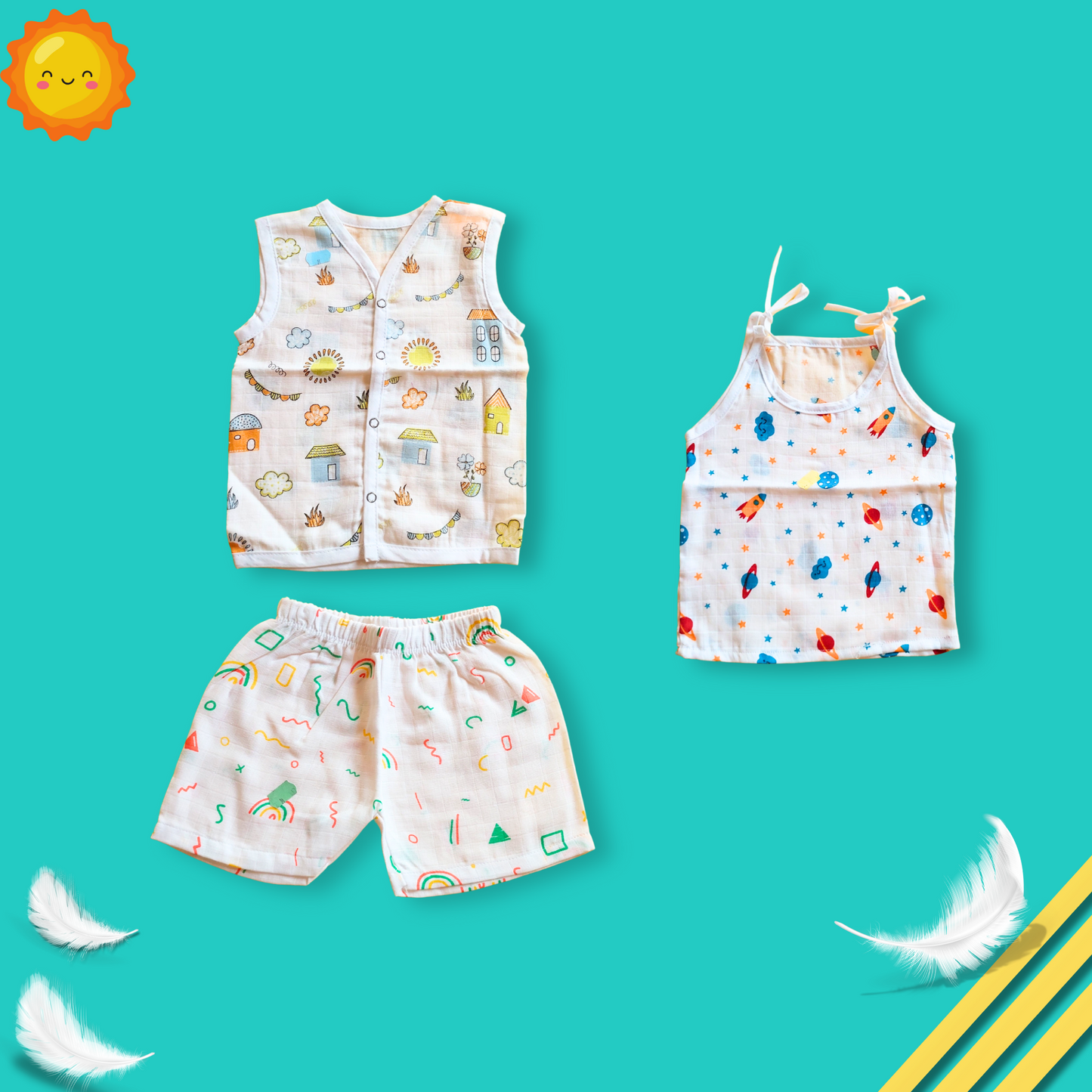3 piece combo | for 3to 6month baby | two jabla and one shorts