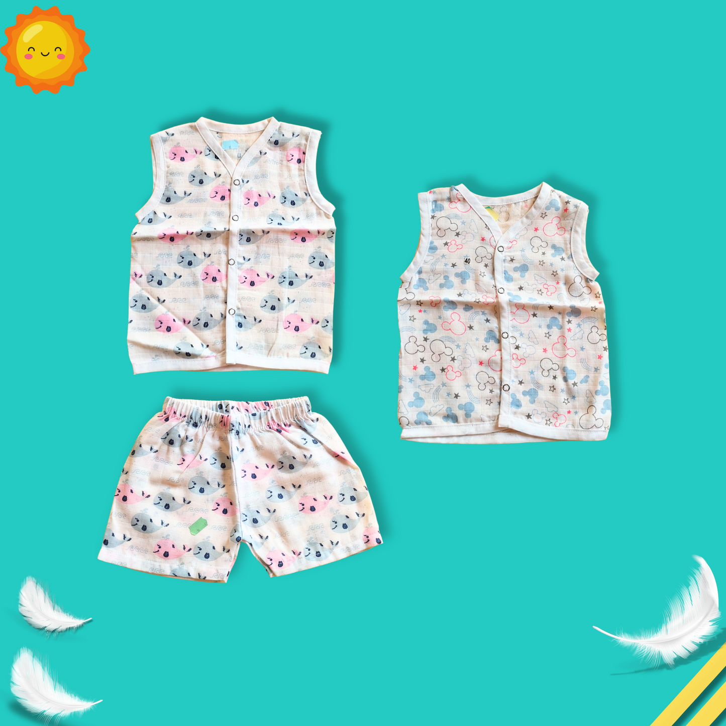3 piece combo | for 3to 6month baby | two jabla and one shorts