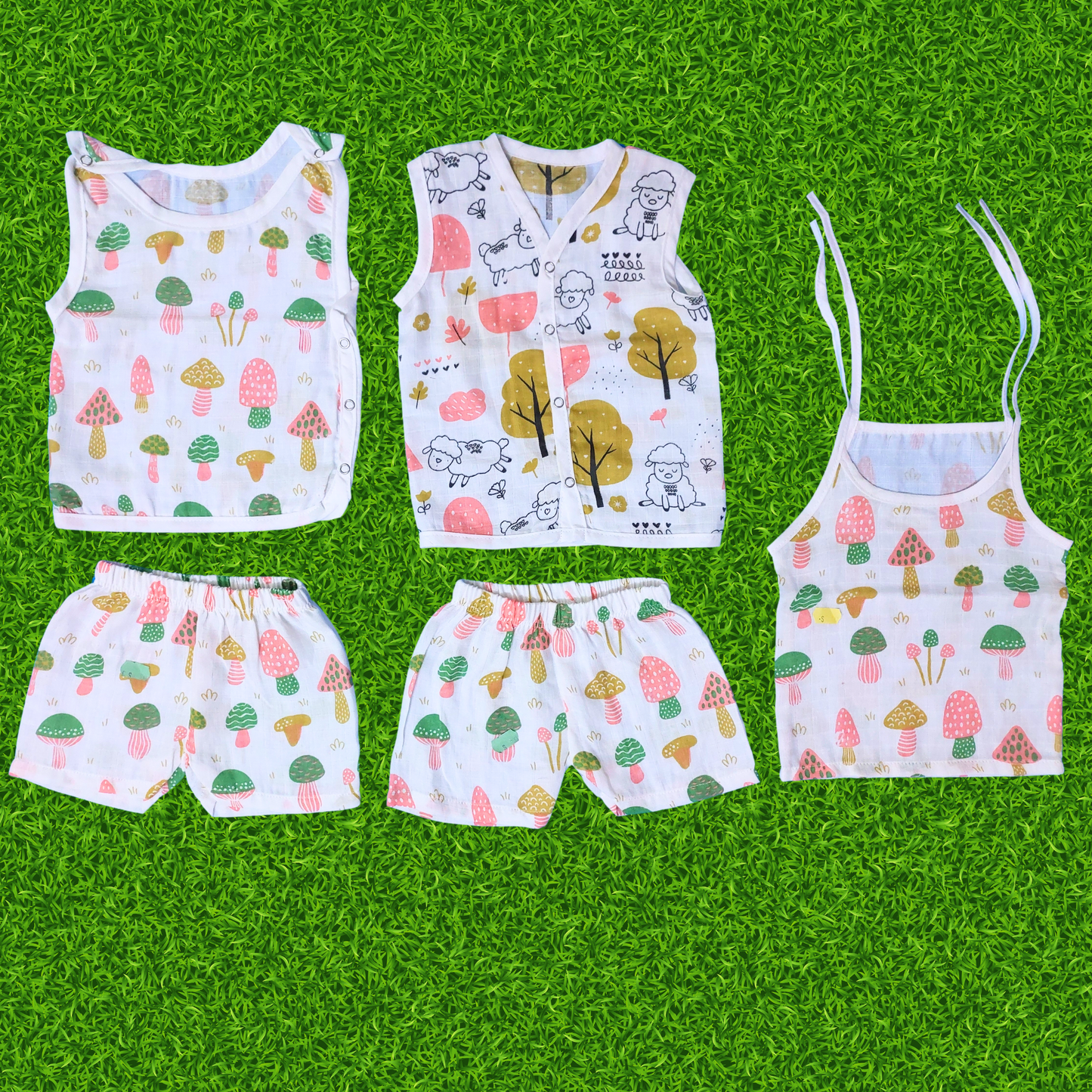 5 dress combo | New born (0-3 months) | Pure muslin