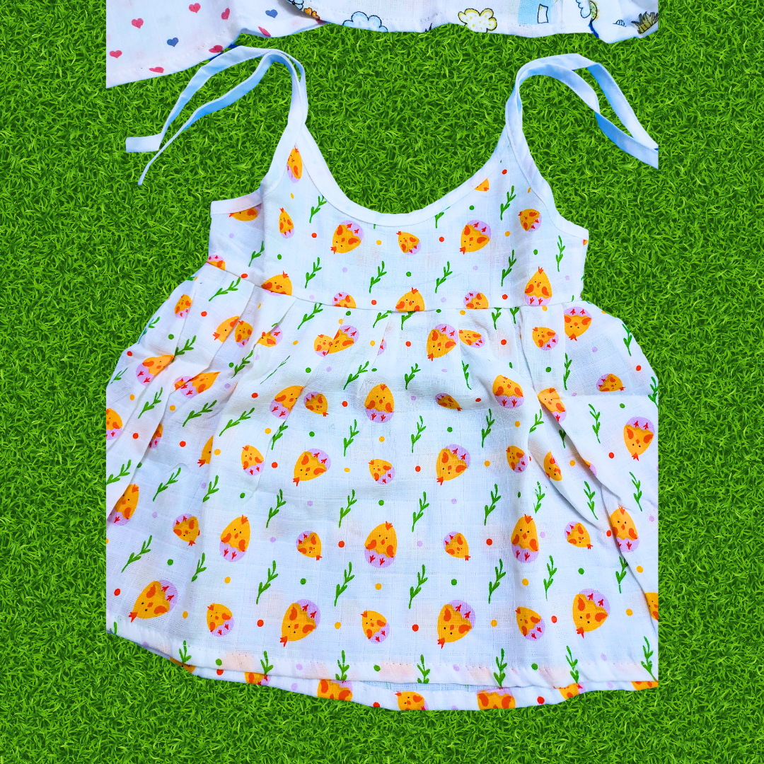 Girl baby- 3 dress combo | Organic cloth | 0-3 months