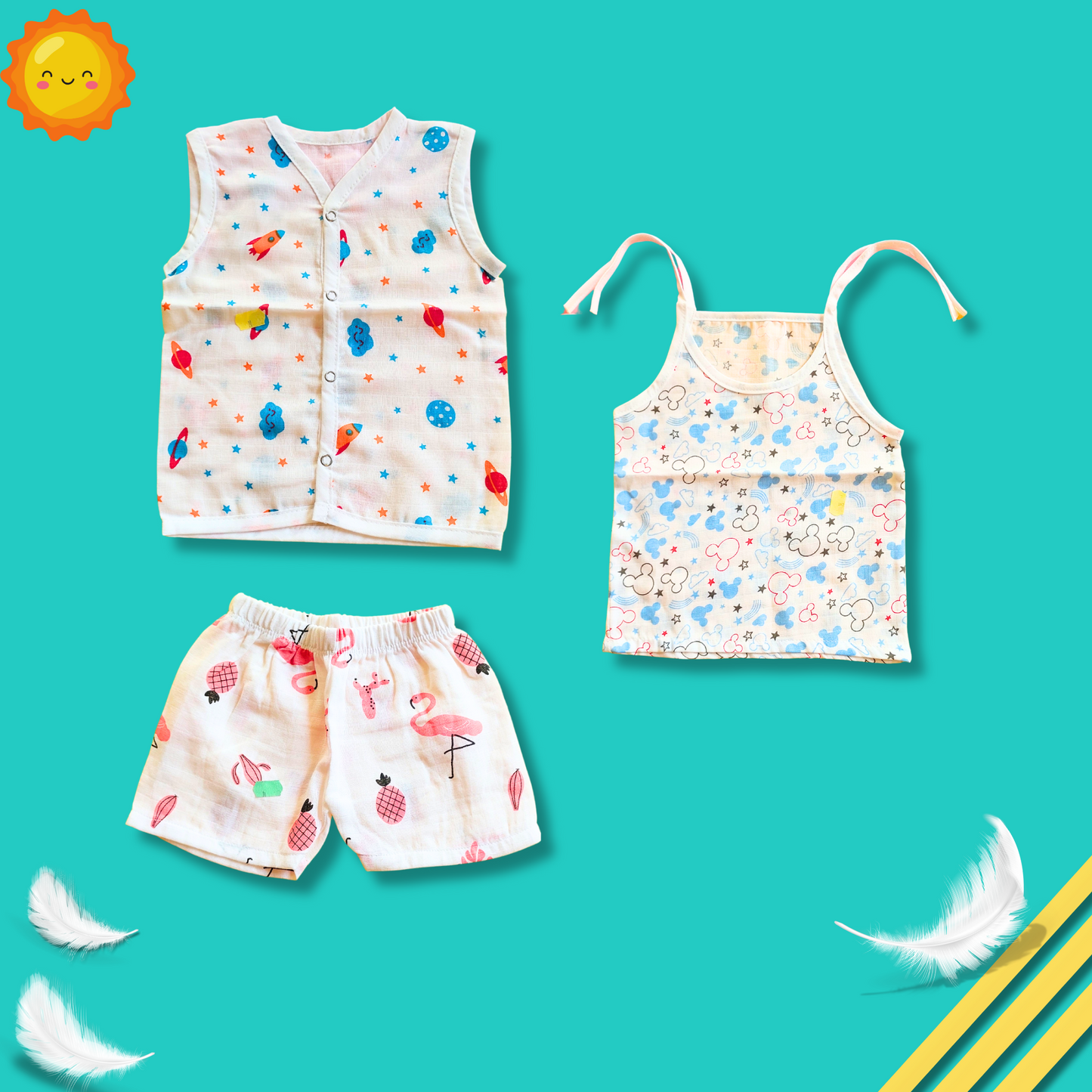 3 piece combo | for 3to 6month baby | two jabla and one shorts