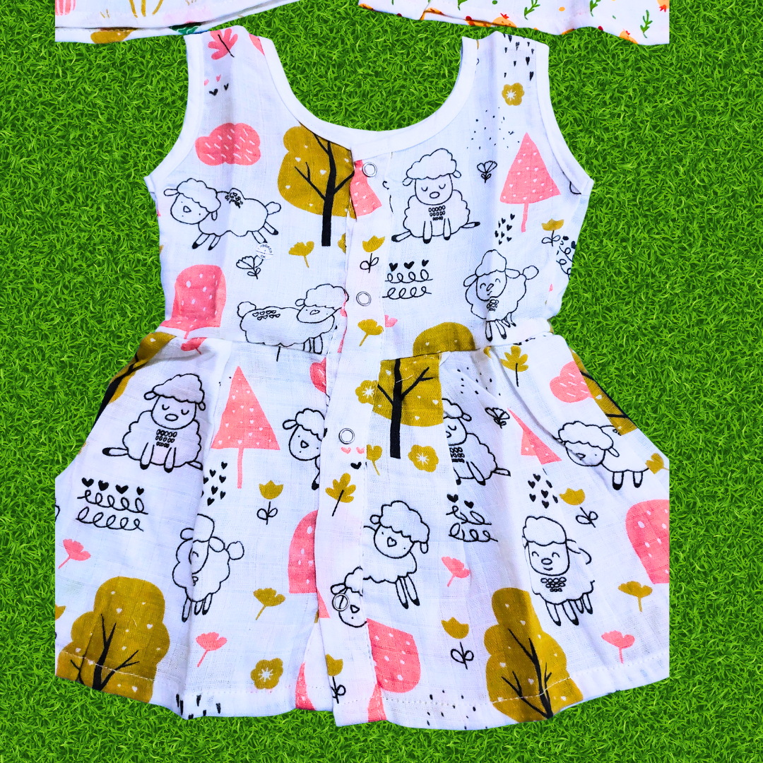Girl baby- 3 dress combo | Organic cloth | 0-3 months