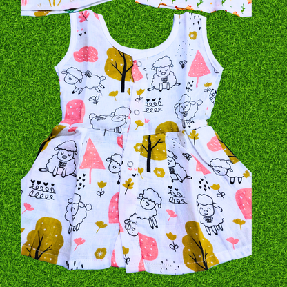 Girl baby- 3 dress combo | Organic cloth | 0-3 months