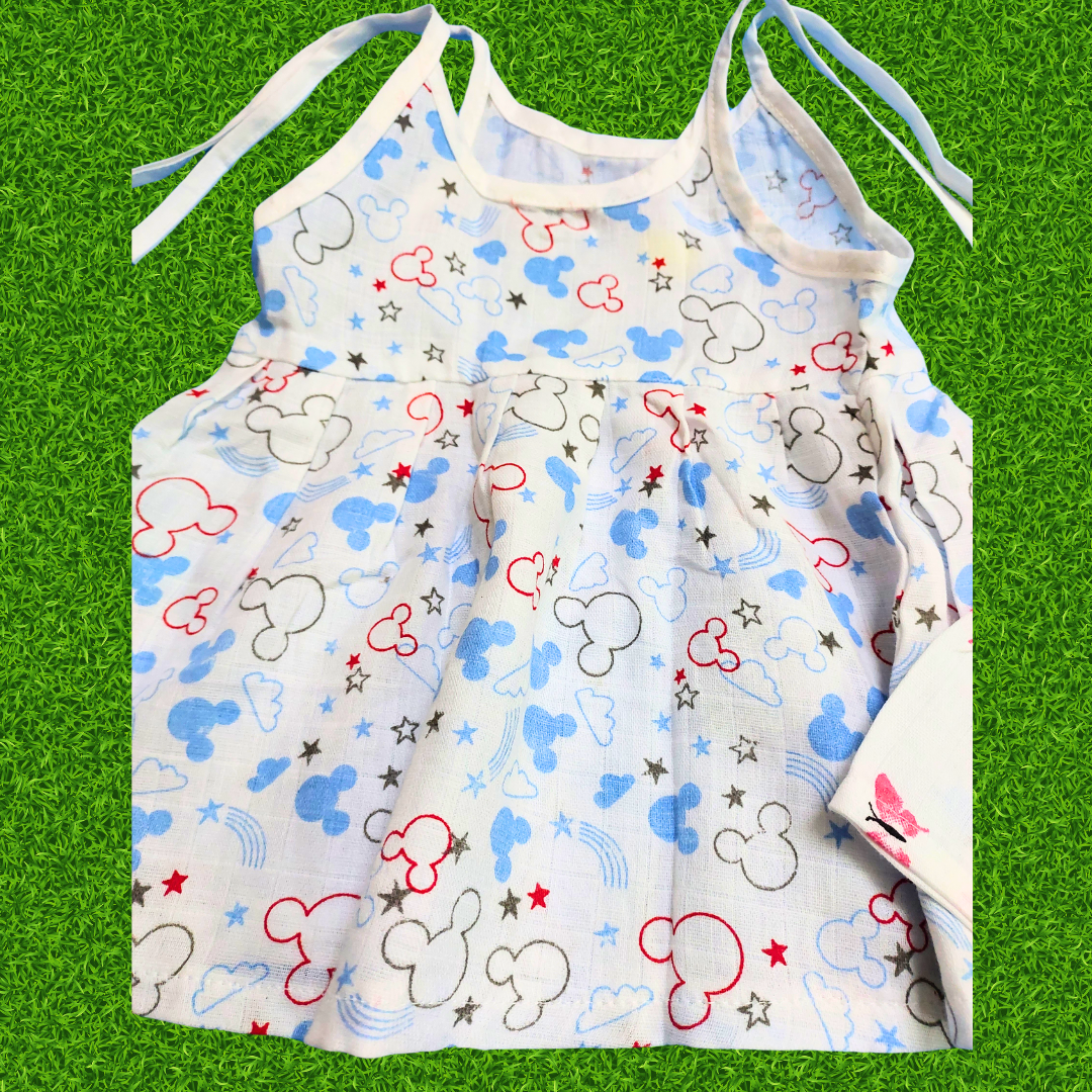 Girl baby- 3 dress combo | Organic cloth | 0-3 months