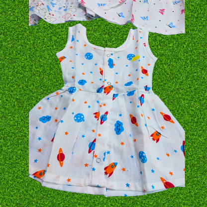 Girl baby- 3 dress combo | Organic cloth | 0-3 months