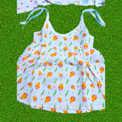 Girl baby- 3 dress combo | Organic cloth | 0-3 months