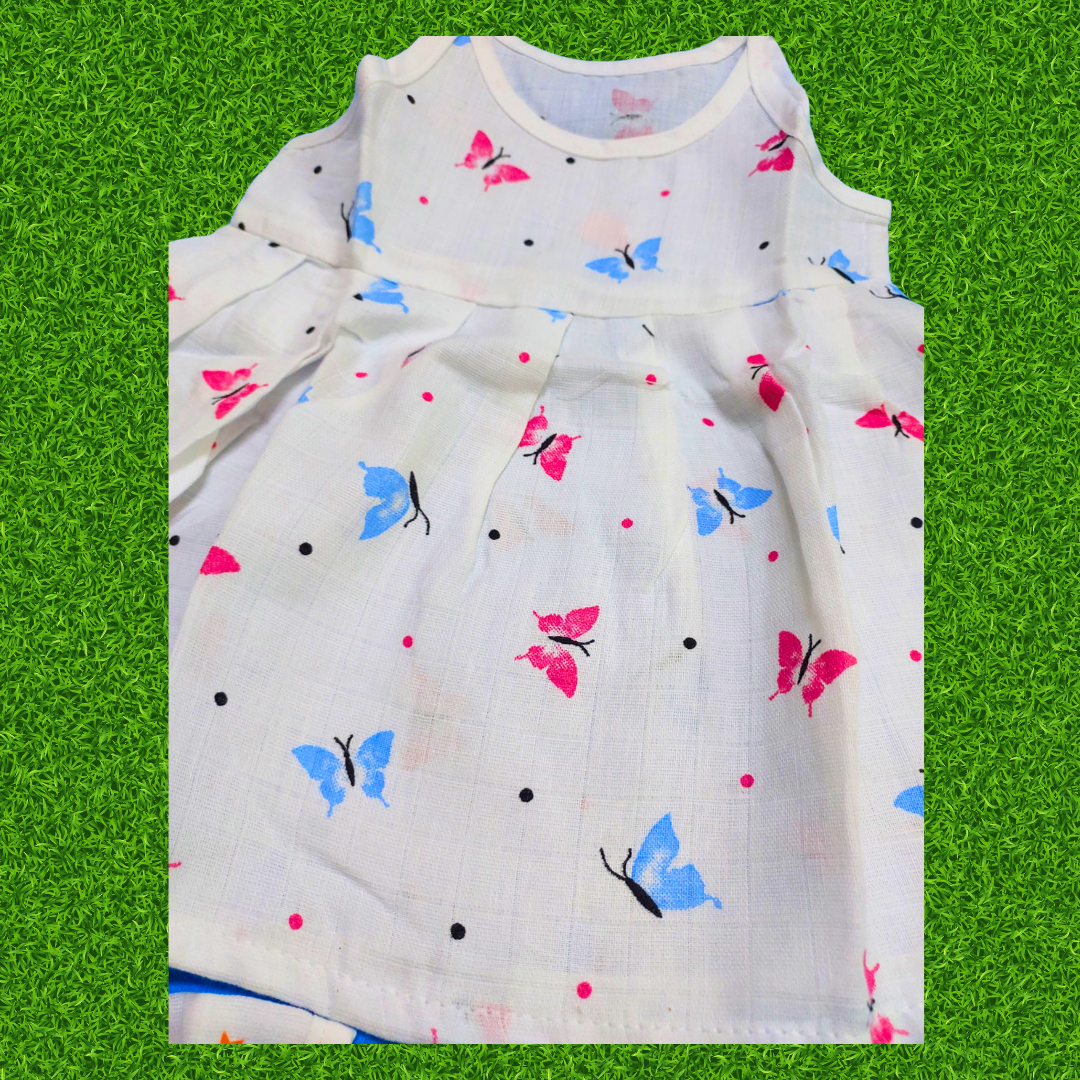 Girl baby- 3 dress combo | Organic cloth | 0-3 months